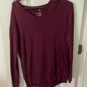 Burgundy V-Neck Sweatshirt